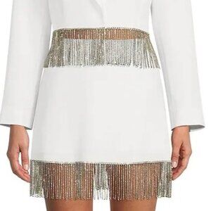 Gianni Bini Dixie Rhinestone Fringe Coordinating Crepe Skirt